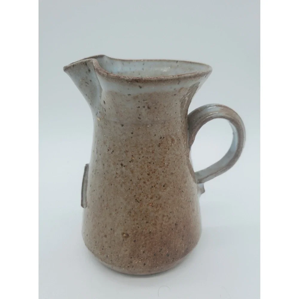 Vintage Studio Art‎ Pottery Stoneware Mini Pitcher Creamer Blue Drip Glaze